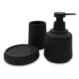 Black Ceramic 3-Piece Bathroom Accessory Set - view 2