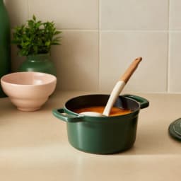 Silicone Ladle with Wood Handle - Cream - view 5