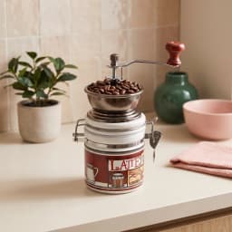 Manual Metal Coffee Grinder White Red - view 1