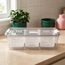 Clear Acrylic Food Storage Container with 3 Drain Baskets - view 3