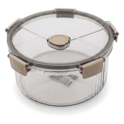 Acrylic Round Food Storage Jar - Clear with Grey Lid - view 2