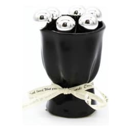 6 Pcs Metal Fruit & Cheese Forks Set with Black Ceramic Holder - view 2