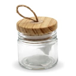 Glass Salt Jar with Wood Lid - view 3
