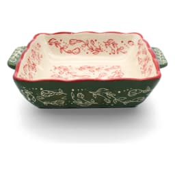 Porcelain Baking Dish - Cream & Red Floral Design - view 3