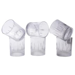 6-Piece Clear Textured Glass Cup Set - view 3