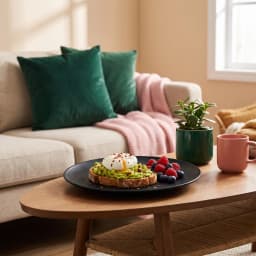 Black Matte Ceramic Dinner Plate Set - 3 Pcs - view 5