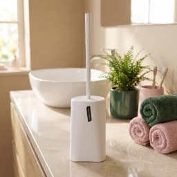6 Piece Bathroom Accessories Set - White Plastic - view 8